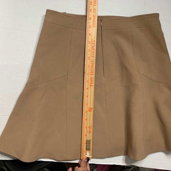 Karen Millen Camel Compact Stretch Buckle Detail A Line Full Skirt Size 8US - Picture 10 of 14